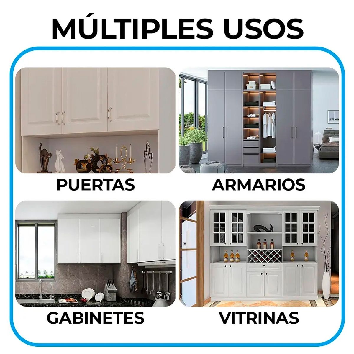 GENERICO - Set 4 Placas Reparación De Bisagras Muebles Gabinete Armario