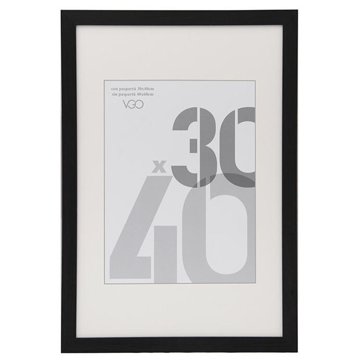 VGO - Marco MDF con paspartu 50x70 /sin paspartu 70x100 Neg