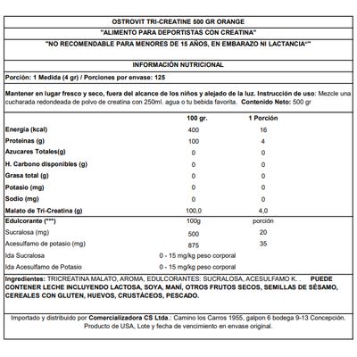 Imagen 2 del producto CREATINA MONOHIDRATADA 500 GR ORANGE