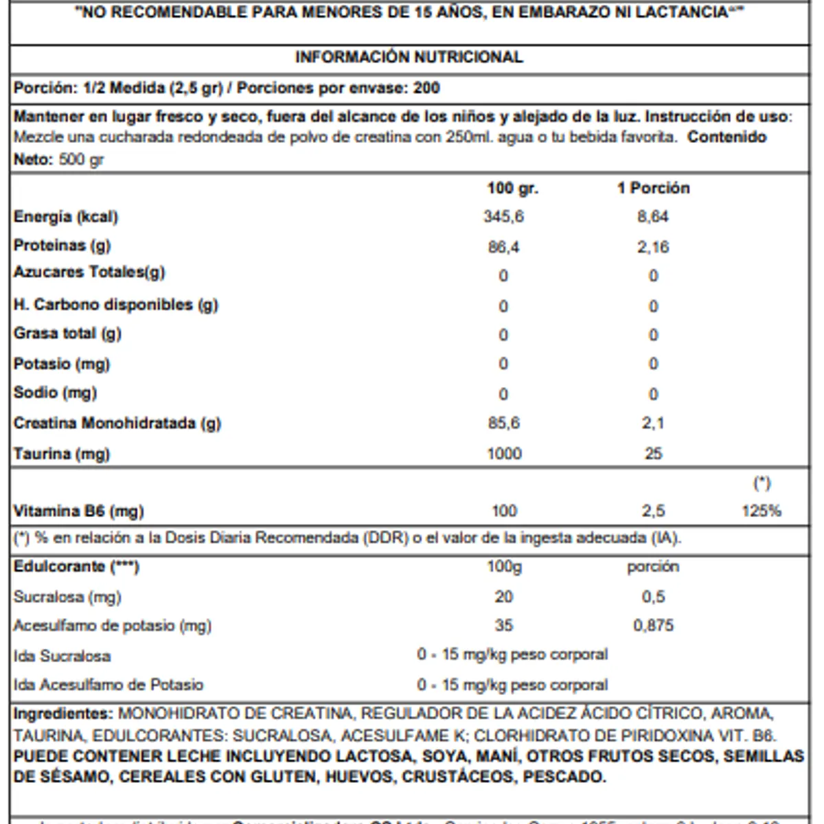 OSTROVIT - CREATINA MONOHIDRATADA 500 GR WATERMELON OSTROVIT.