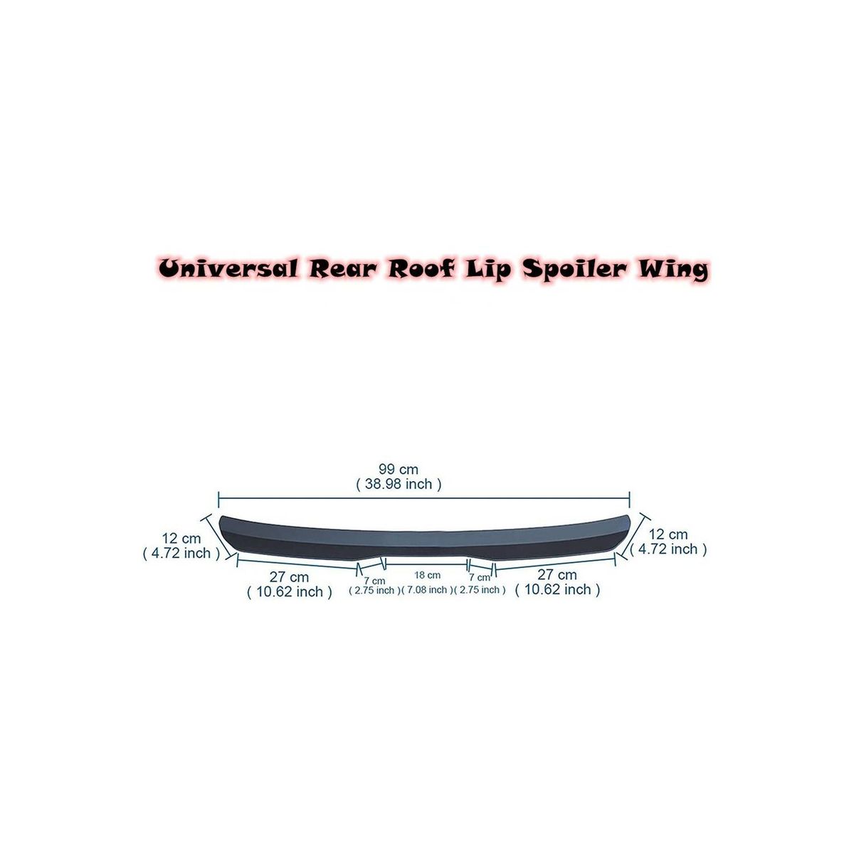 GENERICO - Aleron Lip Spoiler Plastico Maleta Luneta Universal Karvas