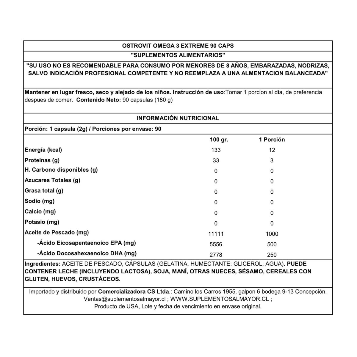 OSTROVIT - OMEGA 3 EXTREME 90 CAPS - OSTROVIT.
