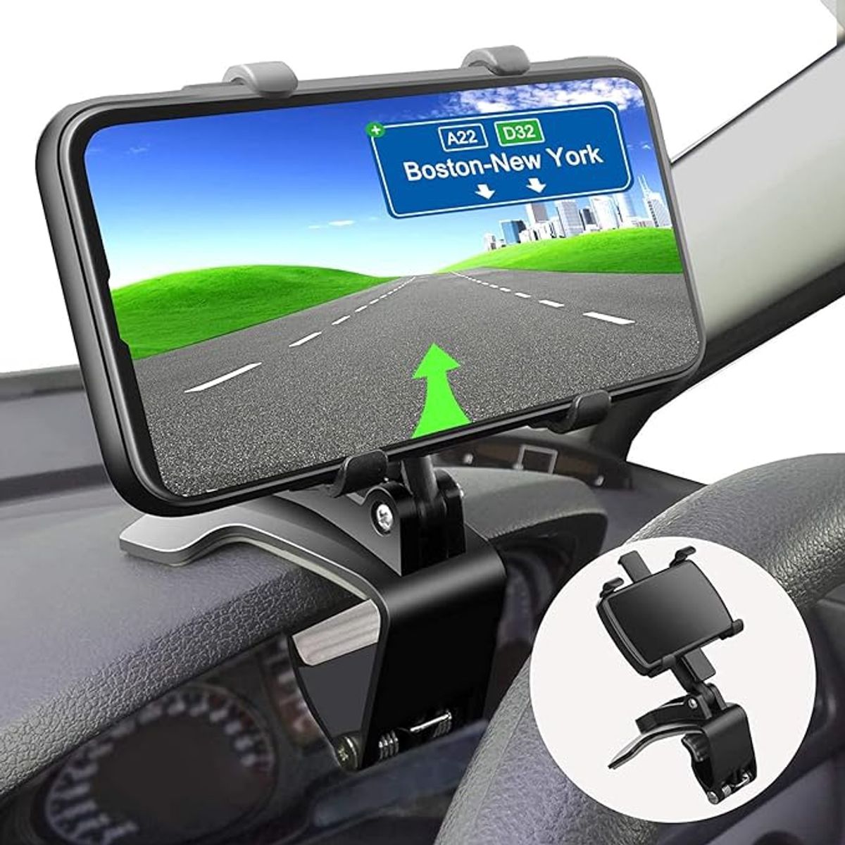 CRUSEC - Soporte Porta Auto Clip Celular Universal Holder Coche