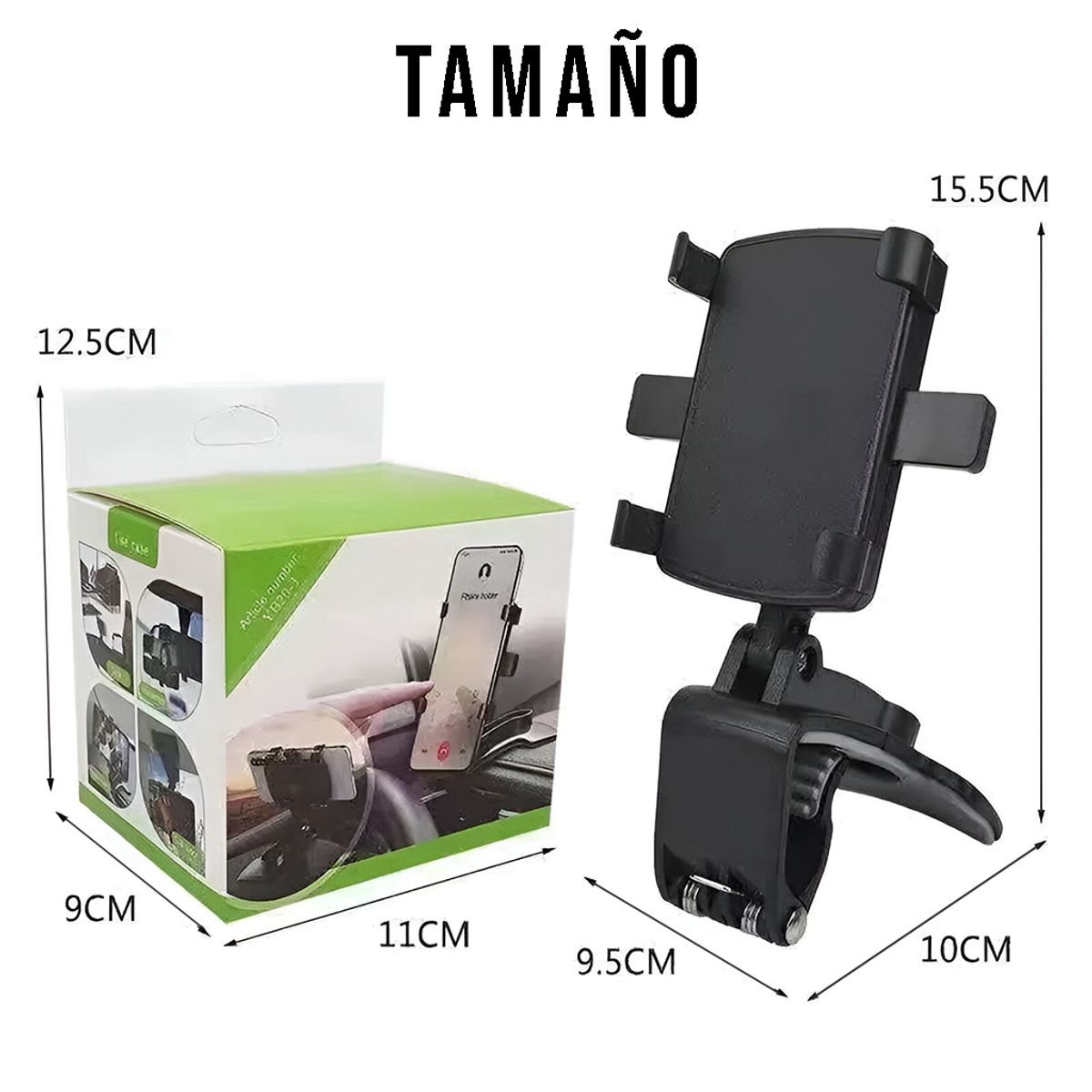 CRUSEC - Soporte Porta Auto Clip Celular Universal Holder Coche