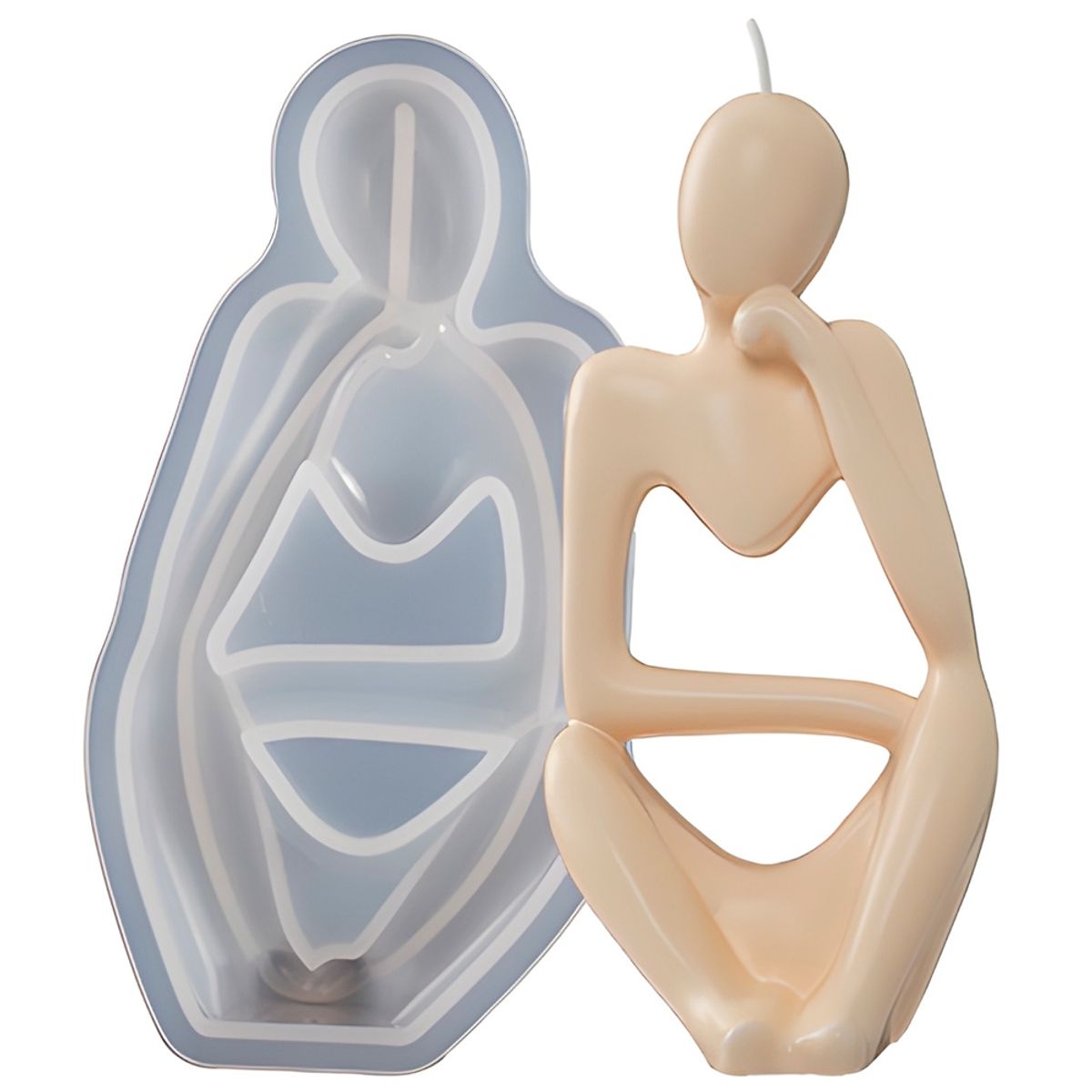 GENERICO - Molde De Silicona Con Forma De Pensador Para Velas 3d Diy