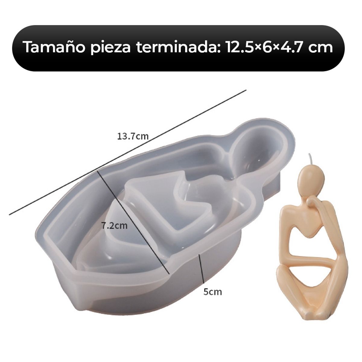 GENERICO - Molde De Silicona Con Forma De Pensador Para Velas 3d Diy