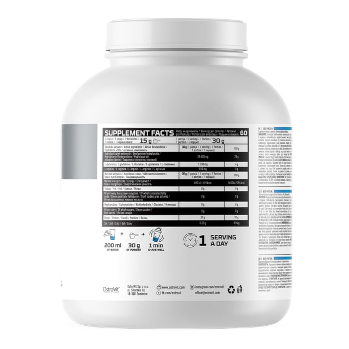 OSTROVIT - BEEF PROTEIN 1800 GR CHOCOLATE COCONUT - OSTROVIT.