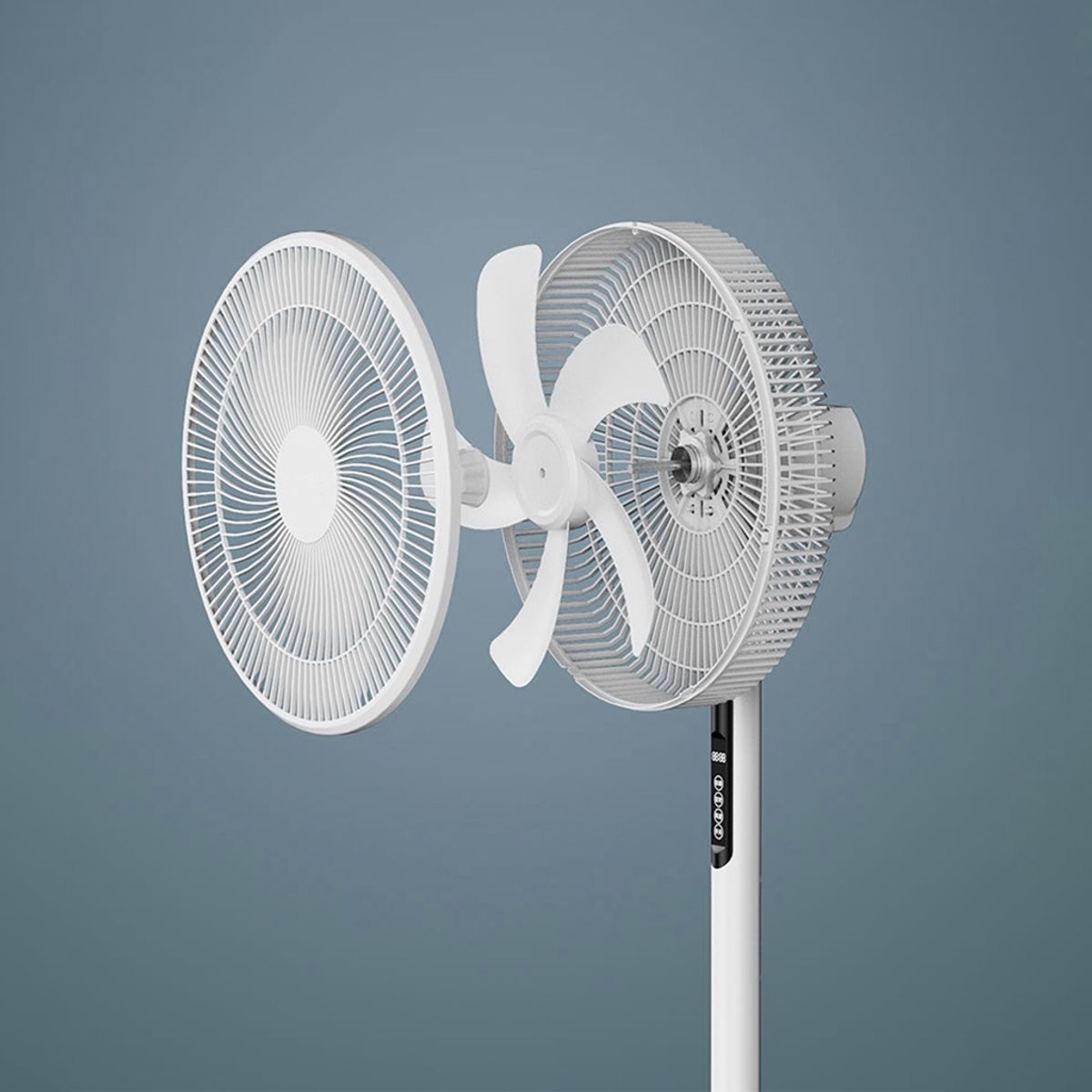 CRUSEC - Ventilador De Pie Con Control Remoto 5 Aspas Blanco 220v