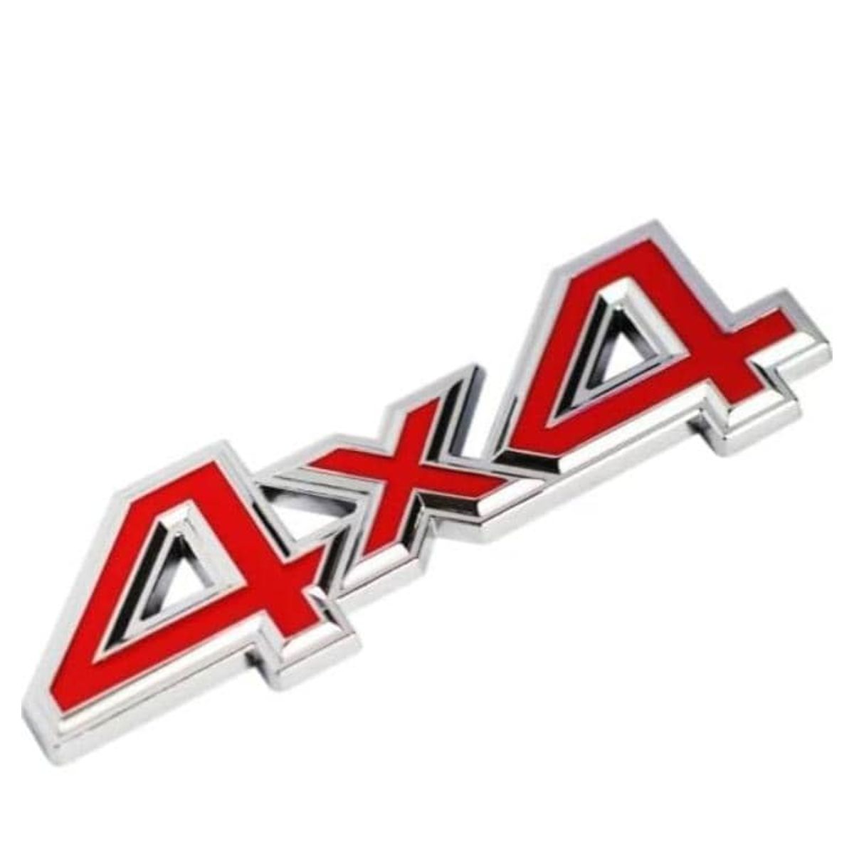 GENERICO - emblema de metal 4x4 3D adhesiva carrocería cromadorojo