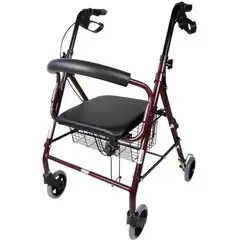 BOTICAMED - Andador burrito con ruedas, plegable, asiento y frenos