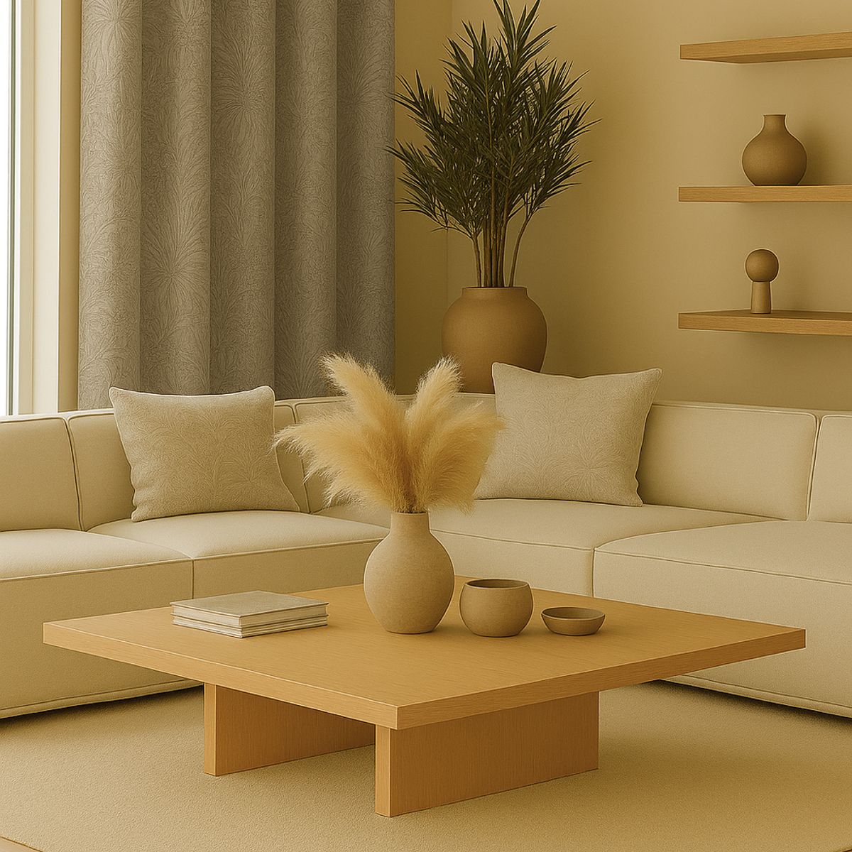 CLEMS CORTINAS - Pack 2 Cortina Blackout Flores Café Claro 135X225