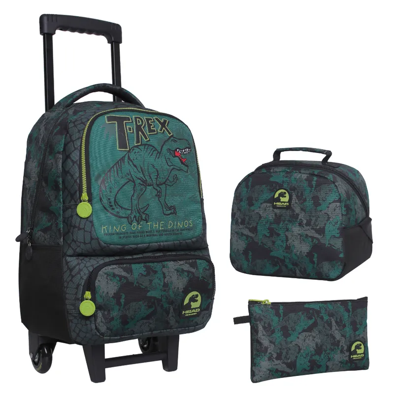 HEAD - Pack Bakan Escolar T-Rex Verde Head