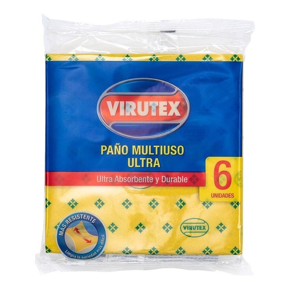 VIRUTEX - Paño Multiuso Ultra X6 Ultra Absorbente Amarillo Virutex