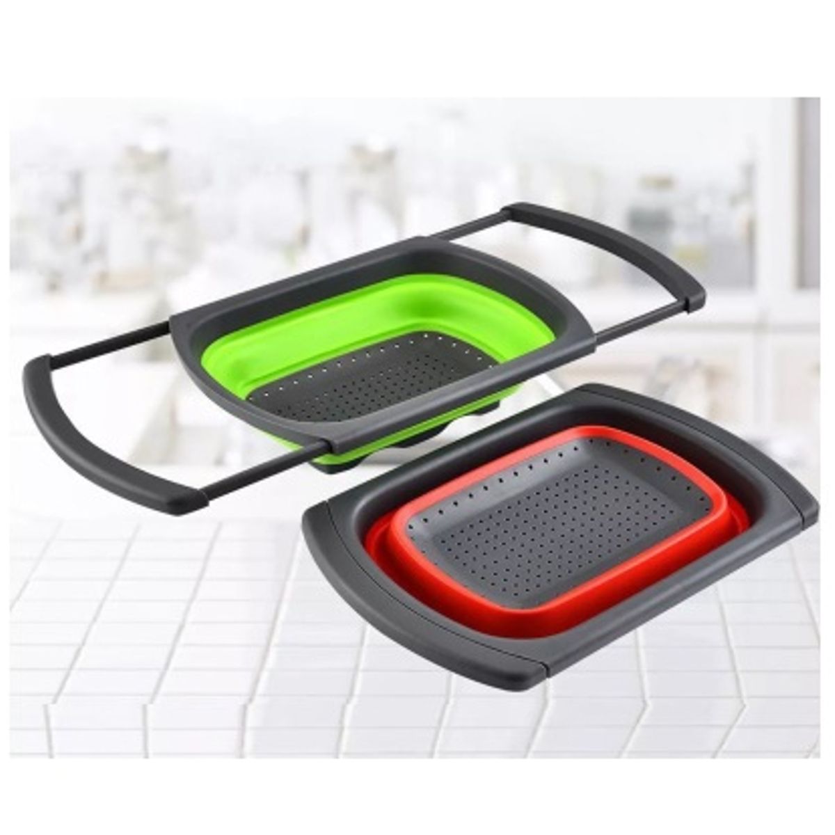 GENERICO - Colador Plegable Extensible Encima Fregadero Fruta Vegetal