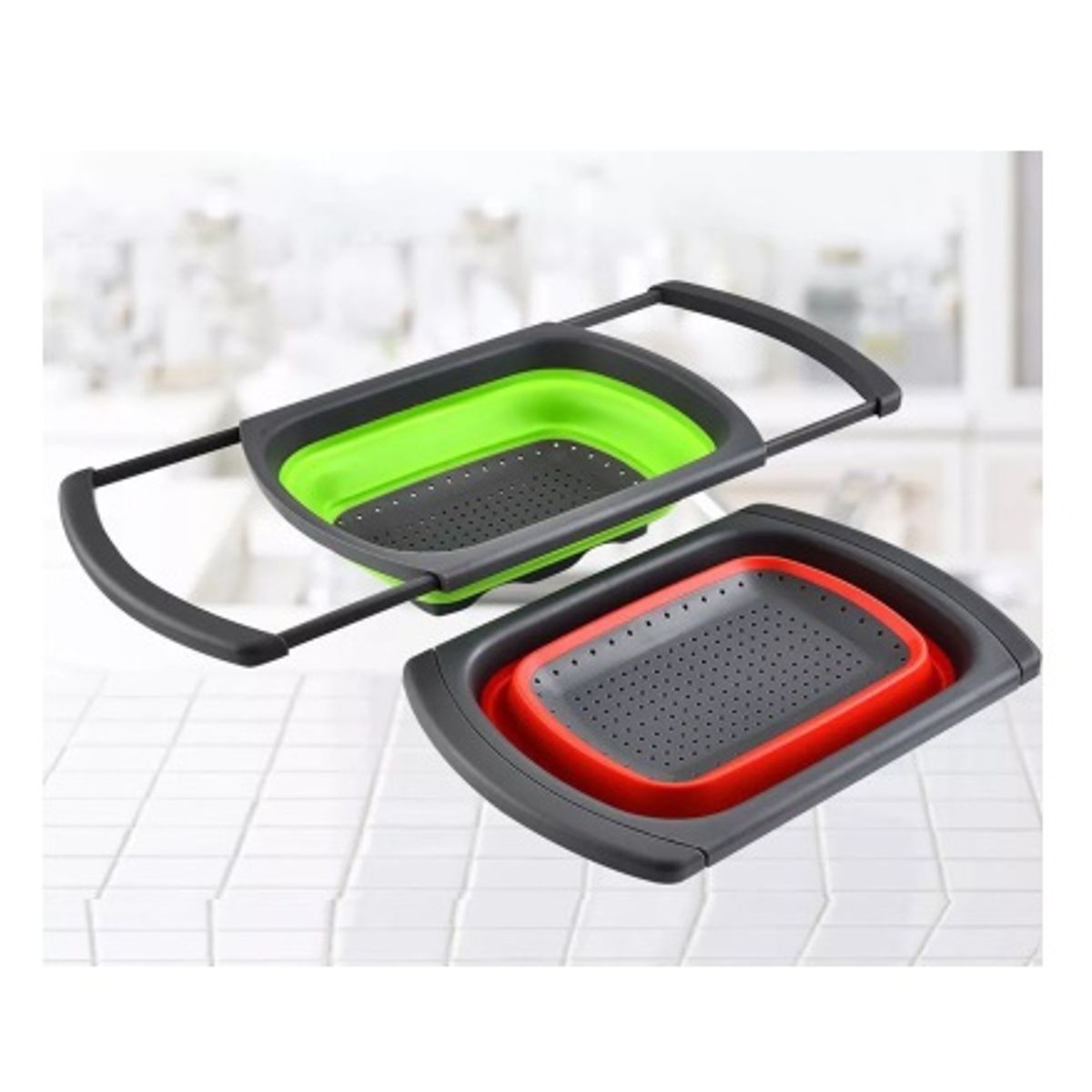 GENERICO - Colador Plegable Extensible Encima Fregadero Fruta Vegetal