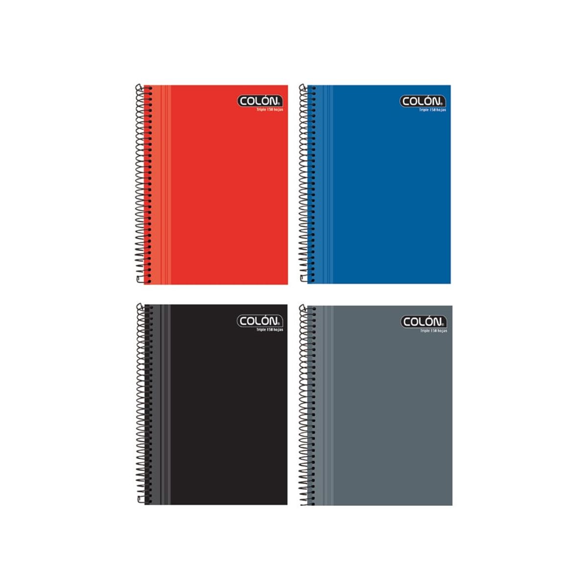 COLON - Pack cuadernos triple Colon 7mm 150Hojas x 4 unidades