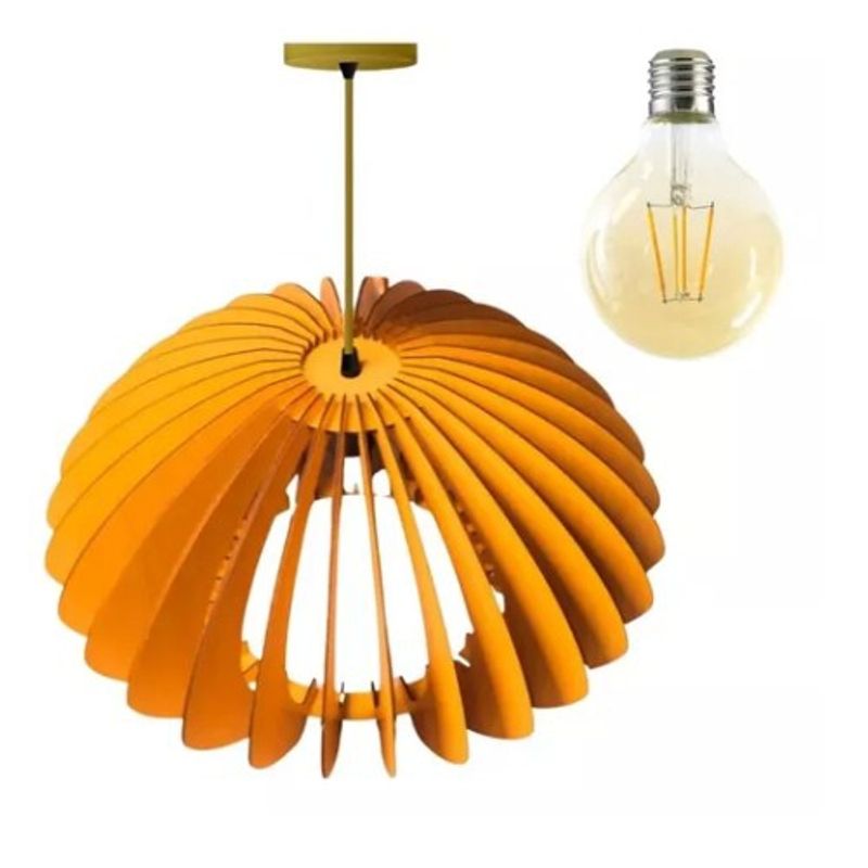GENERICO - Lampara Techo Colgante Madera Mdf Minimalista Hogar Dorado SG103683