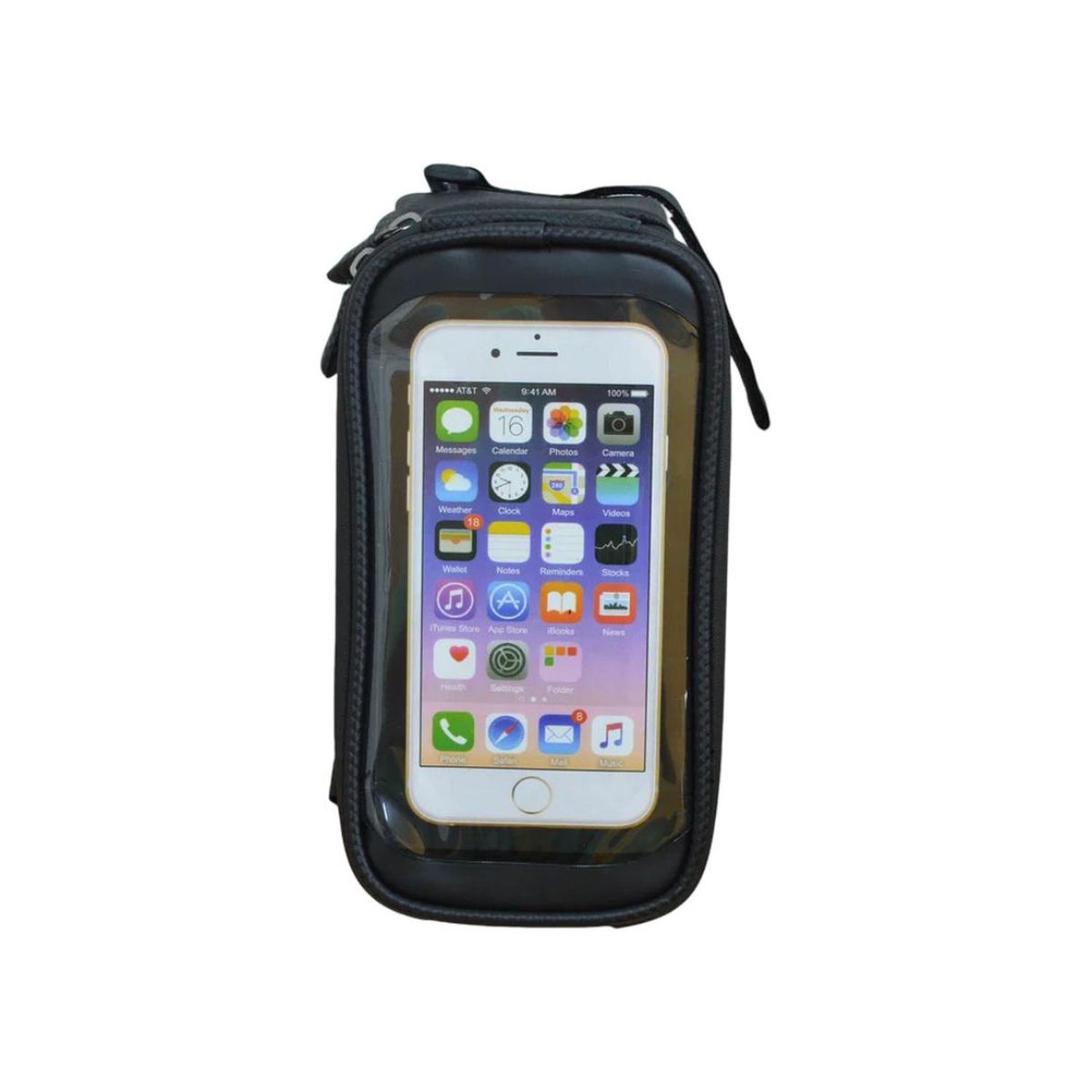 FOUR - Bolso Bicicleta Porta Celular Impermeable Tiger Negro