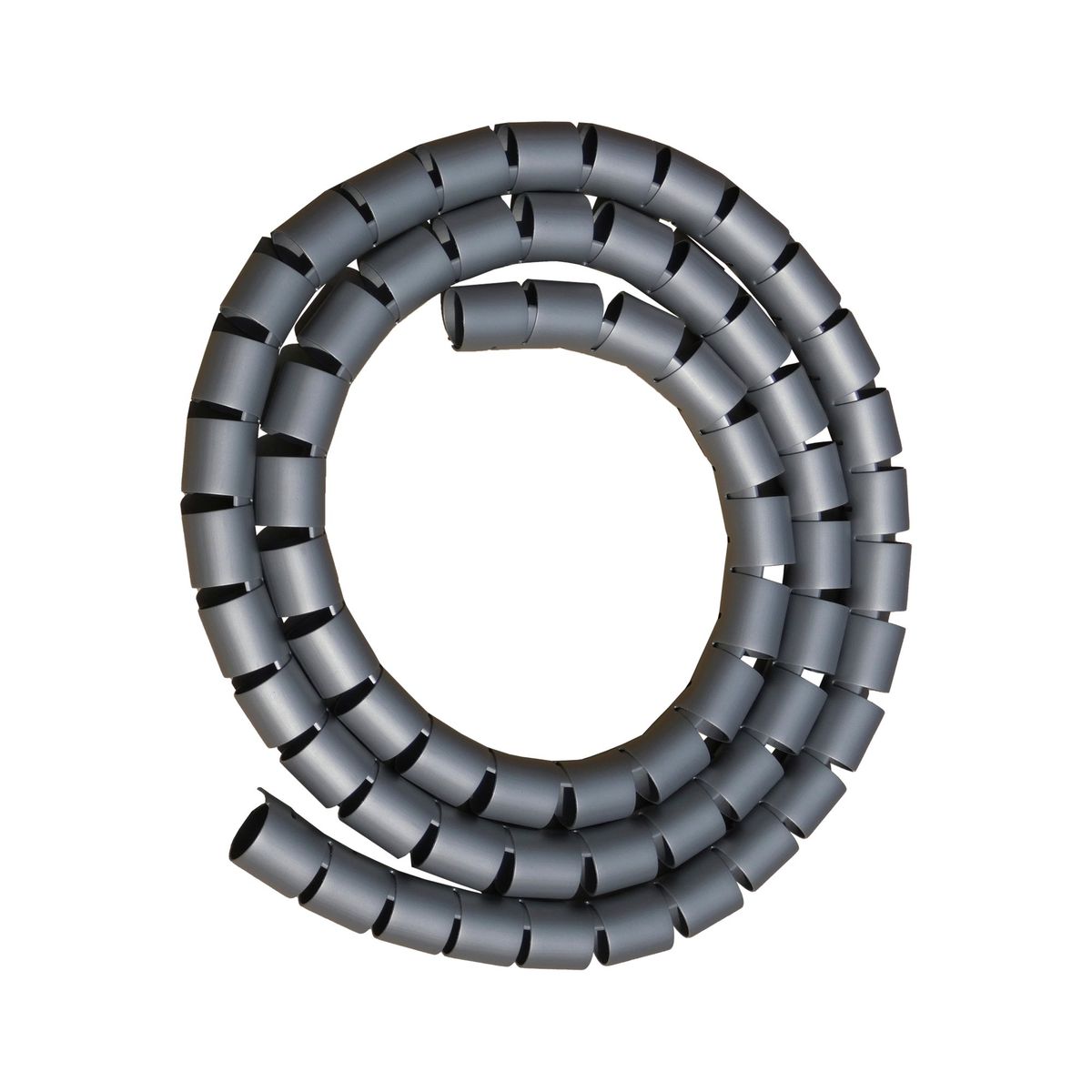 GENERICO - Organizador / Ordena Cable En Espiral gris - 28mm - 1.5 Mts