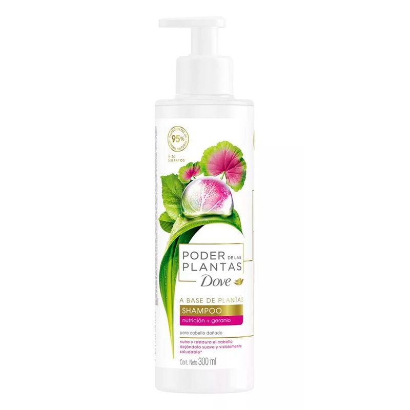 DOVE - Shampoo nutricion y geranio poder de las plantas 300ml dove.