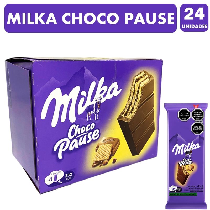 MILKA - Chocolate Milka Choco Pause - Oblea Rellena caja Con 24un