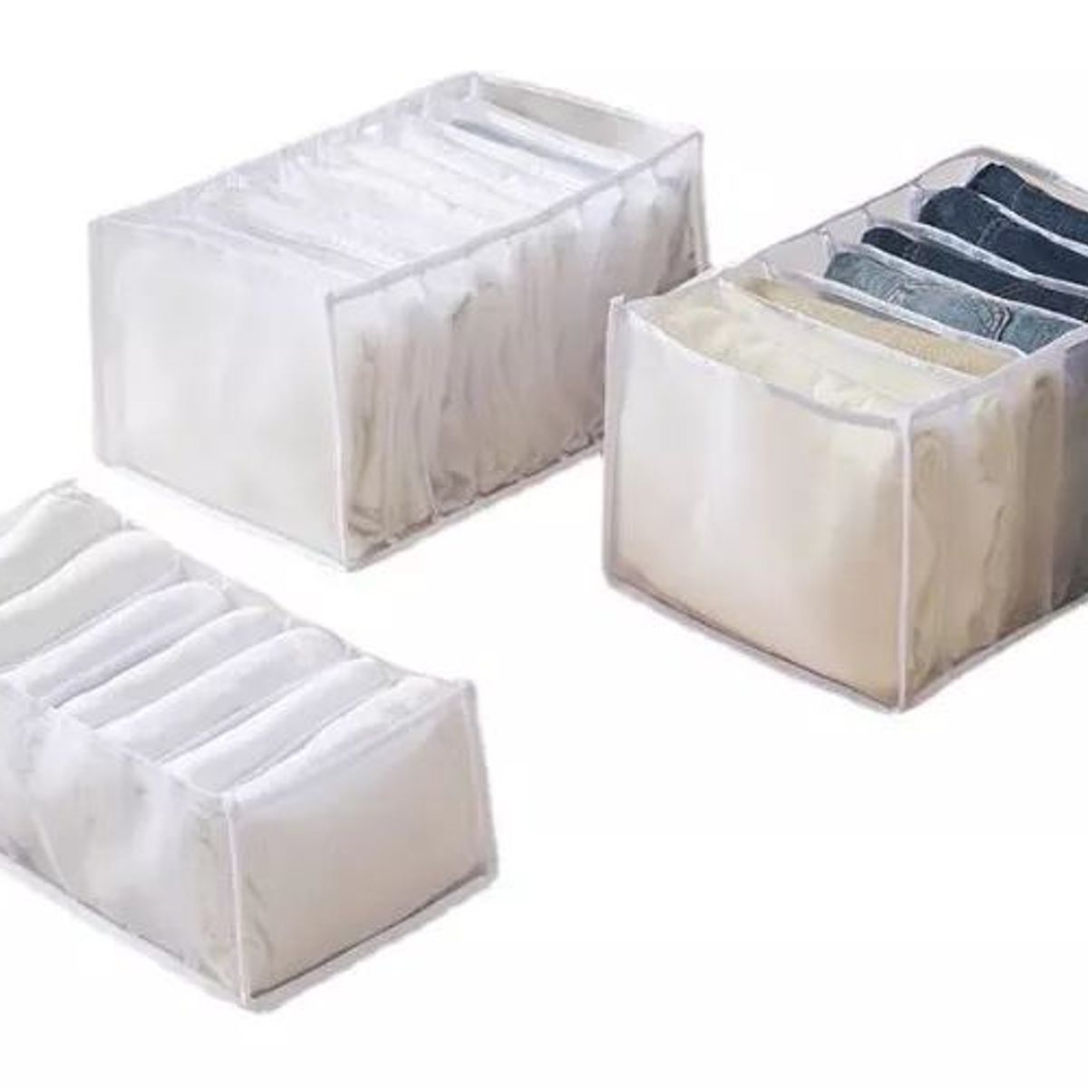 KUANGYE - Pack 3 Organizador De Ropa Jeans Pantalones Camisas Armario