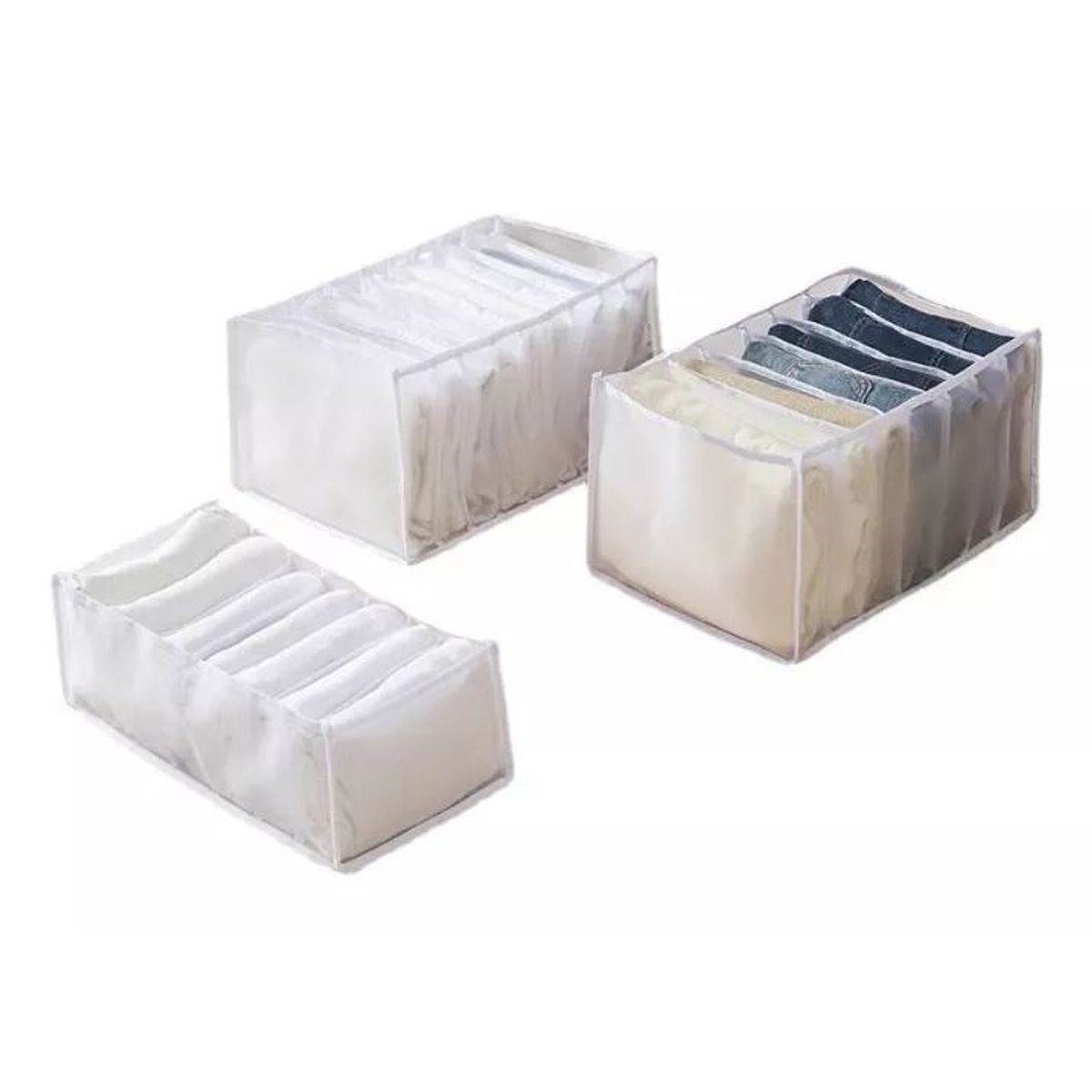 KUANGYE - Pack 3 Organizador De Ropa Jeans Pantalones Camisas Armario