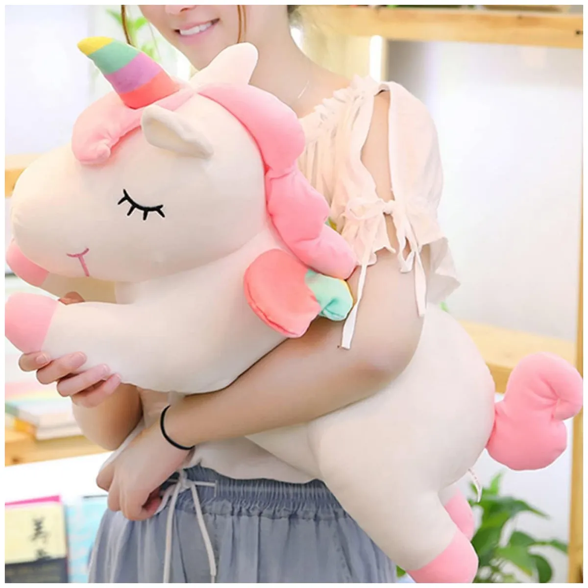 KUANGYE - Peluche Unicornio De Felpa Almohada Cojín Juguete 40 Cm