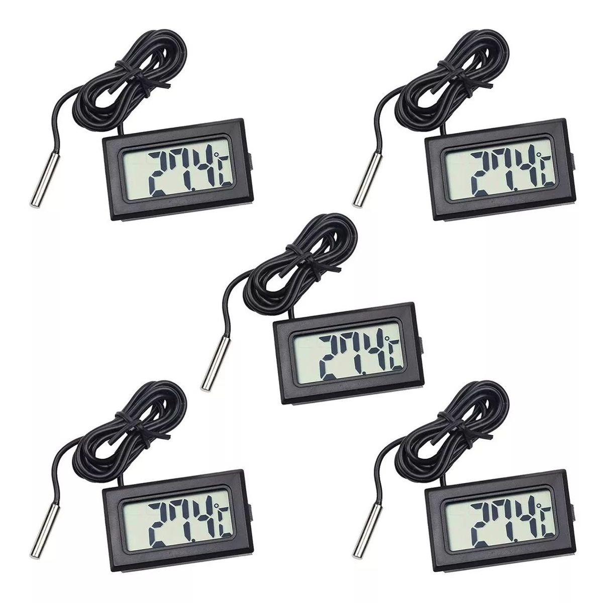 KUANGYE - Pack 5 Termómetro Digital Con Sonda -50 A 110 ºc