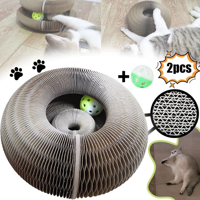 EDWINAYY - Rascador Ovalado Grande Con Forma De Gato Onda 24 X 24 X 10