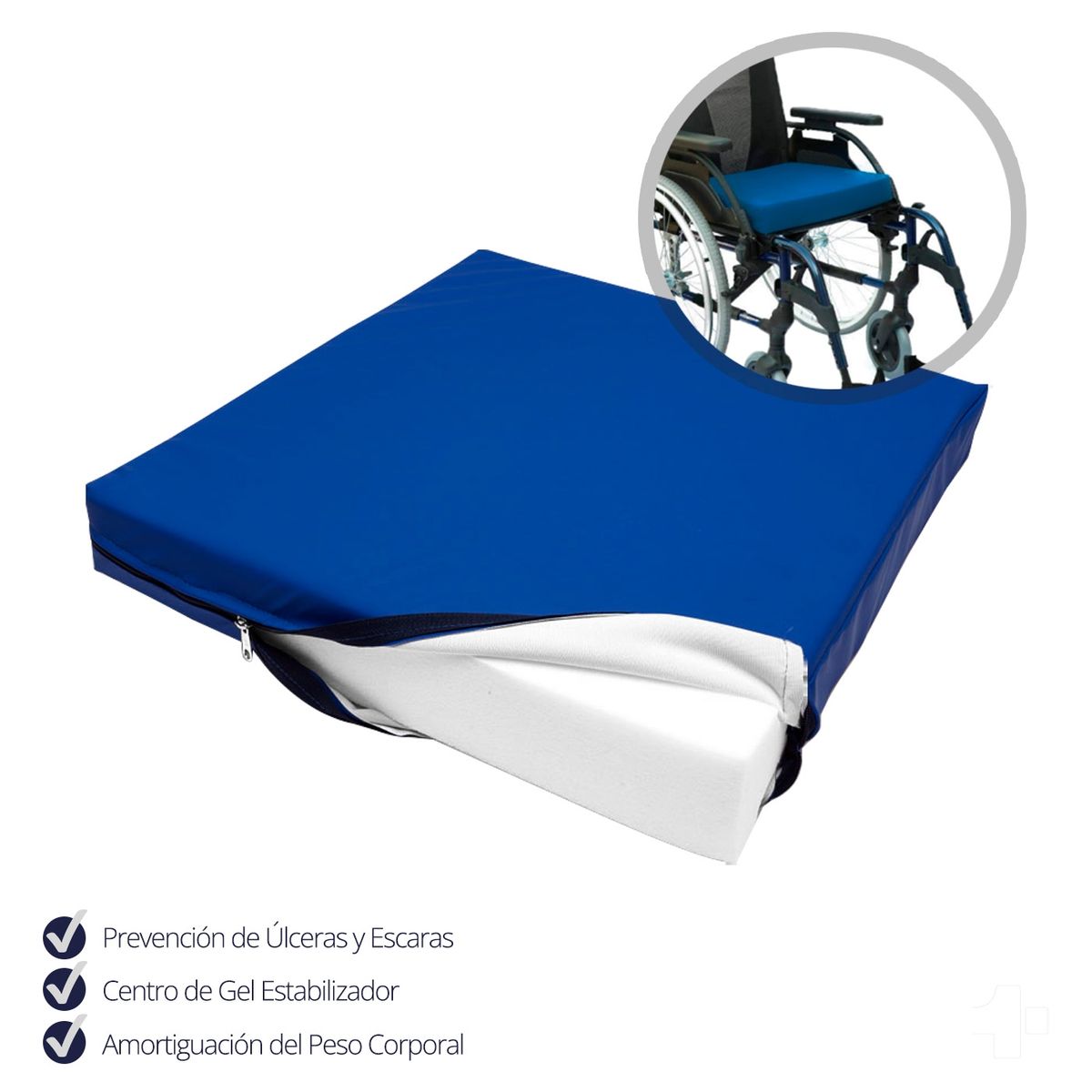 GENERICO - Cojín Antiescaras Viscoelástico Gel - Hasta 140 Kg