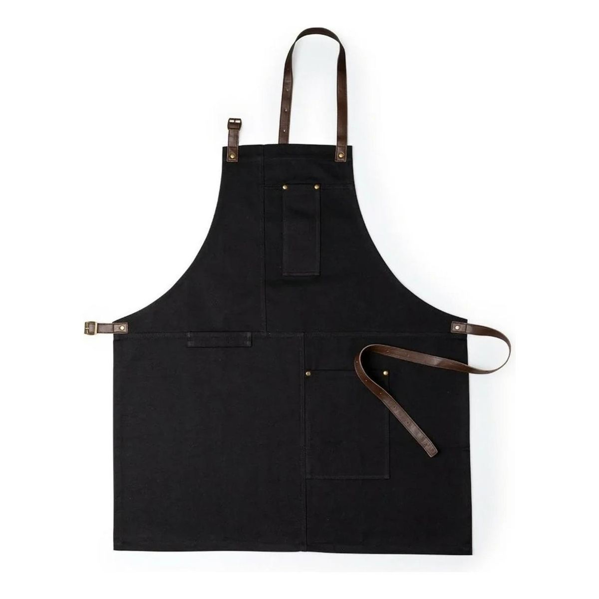 IMPORTCLICK - Delantal Pechera 100% Algodón Vurcex Negro IMPORTCLICK