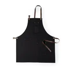 IMPORTCLICK - Delantal Pechera 100% Algodón Vurcex Negro