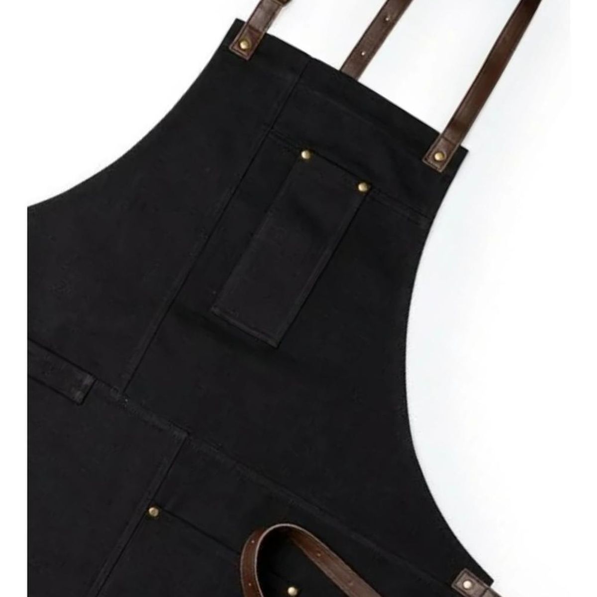 IMPORTCLICK - Delantal Pechera 100% Algodón Vurcex Negro IMPORTCLICK