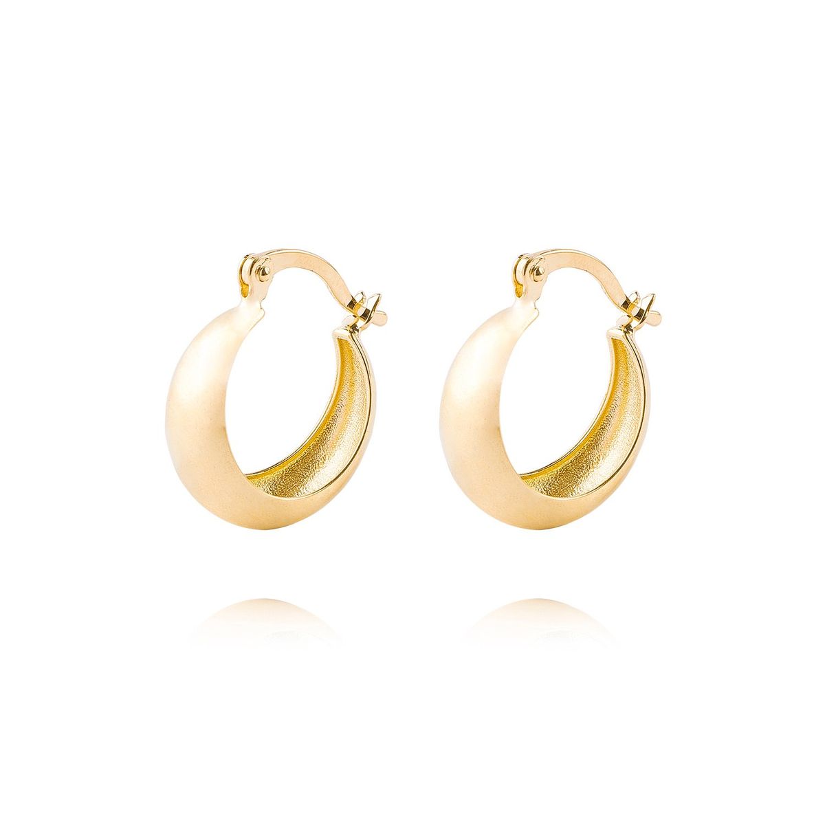 JB JOYAS BARON - Aros de Oro 18kt Argollas Bote 12mm