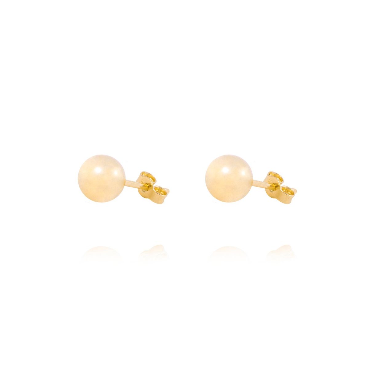 JB JOYAS BARON - Aros de Oro 18kt Bola 6mm Tornillo Mariposa