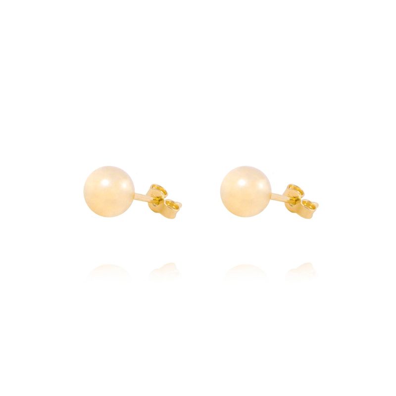 JB JOYAS BARON - Aros de Oro 18kt Bola 6mm Tornillo Mariposa