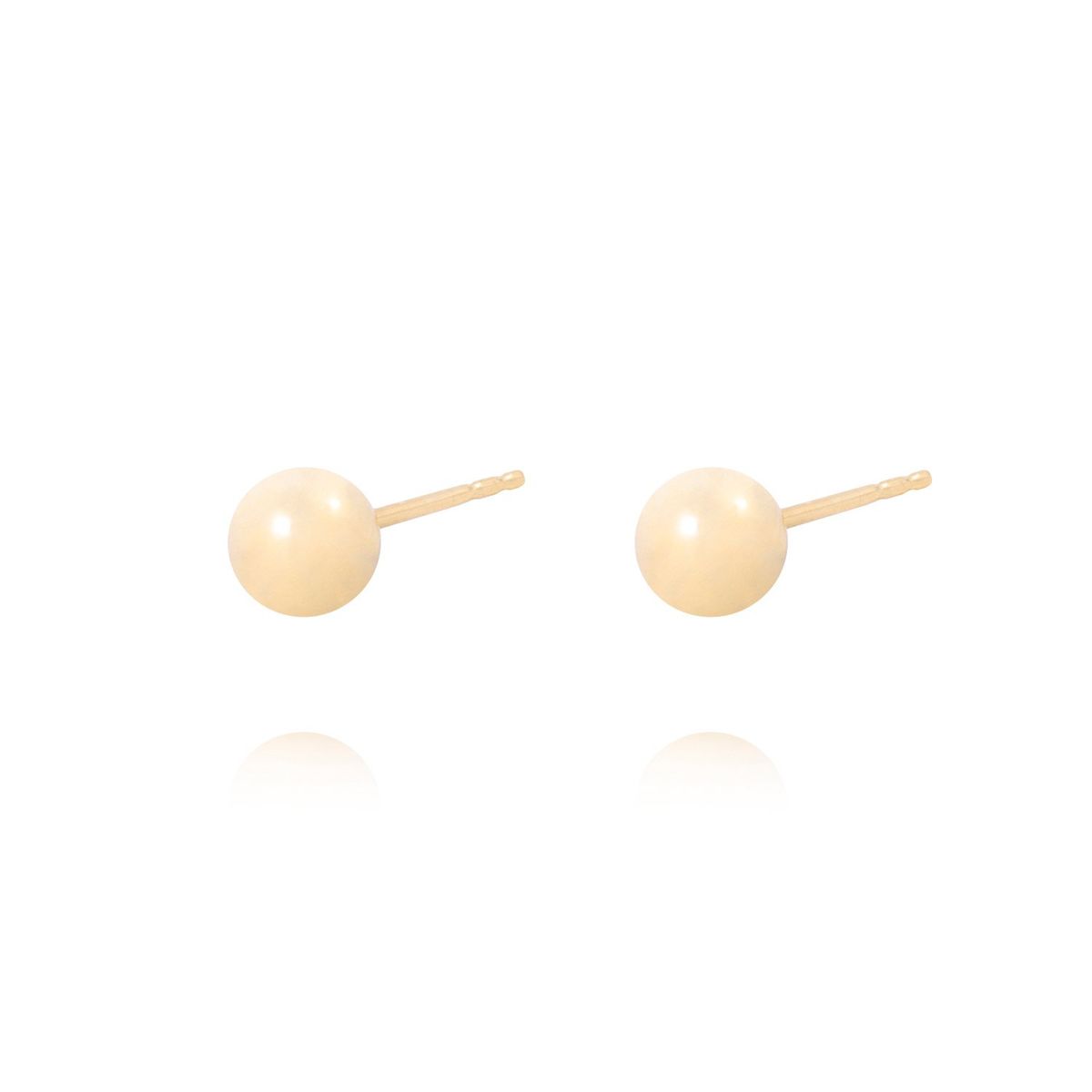 JB JOYAS BARON - Aros de Oro 18kt Bola 6mm Tornillo Mariposa