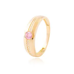 JB JOYAS BARON - Anillos de Oro 18kt Modelo Circón & Rosa de francia