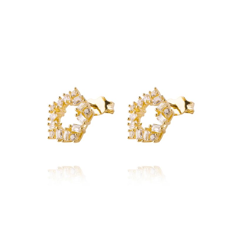 JB JOYAS BARON - Aros de Oro 18kt Modelo Estrella de Circones