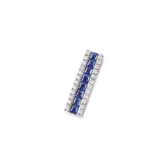 JB JOYAS BARON - Colgante Oro Blanco 18kt Diamantes de 21Pts y 8Pts Zafiro