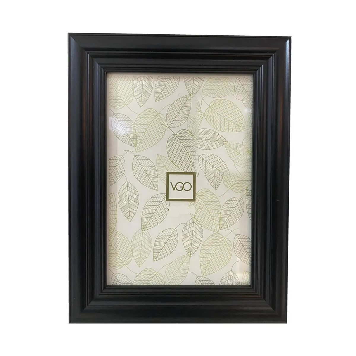 VGO - Marco plástico simil madera Negro 20x25 cm