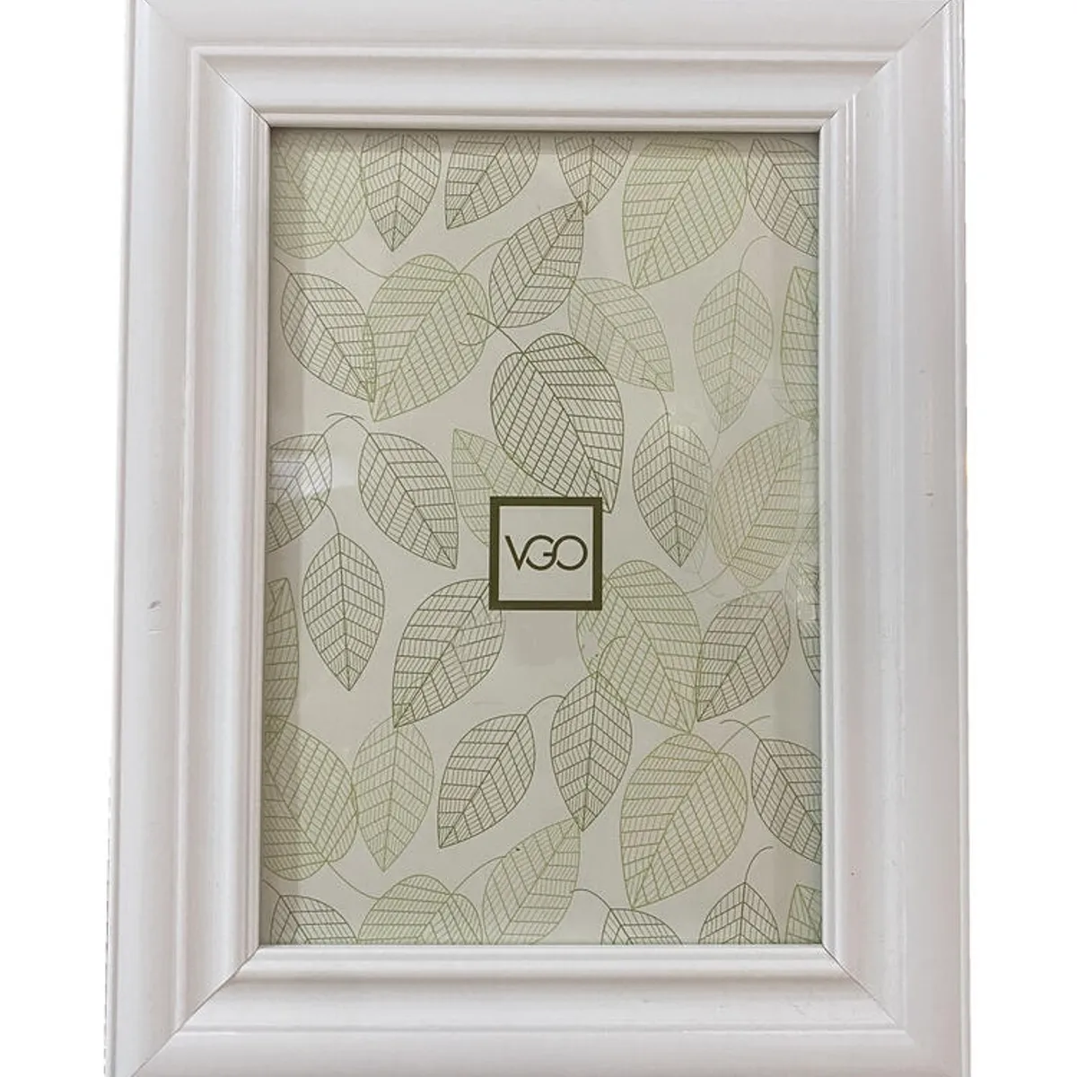 VGO - Marco plástico simil madera Blanco 20x25 cm