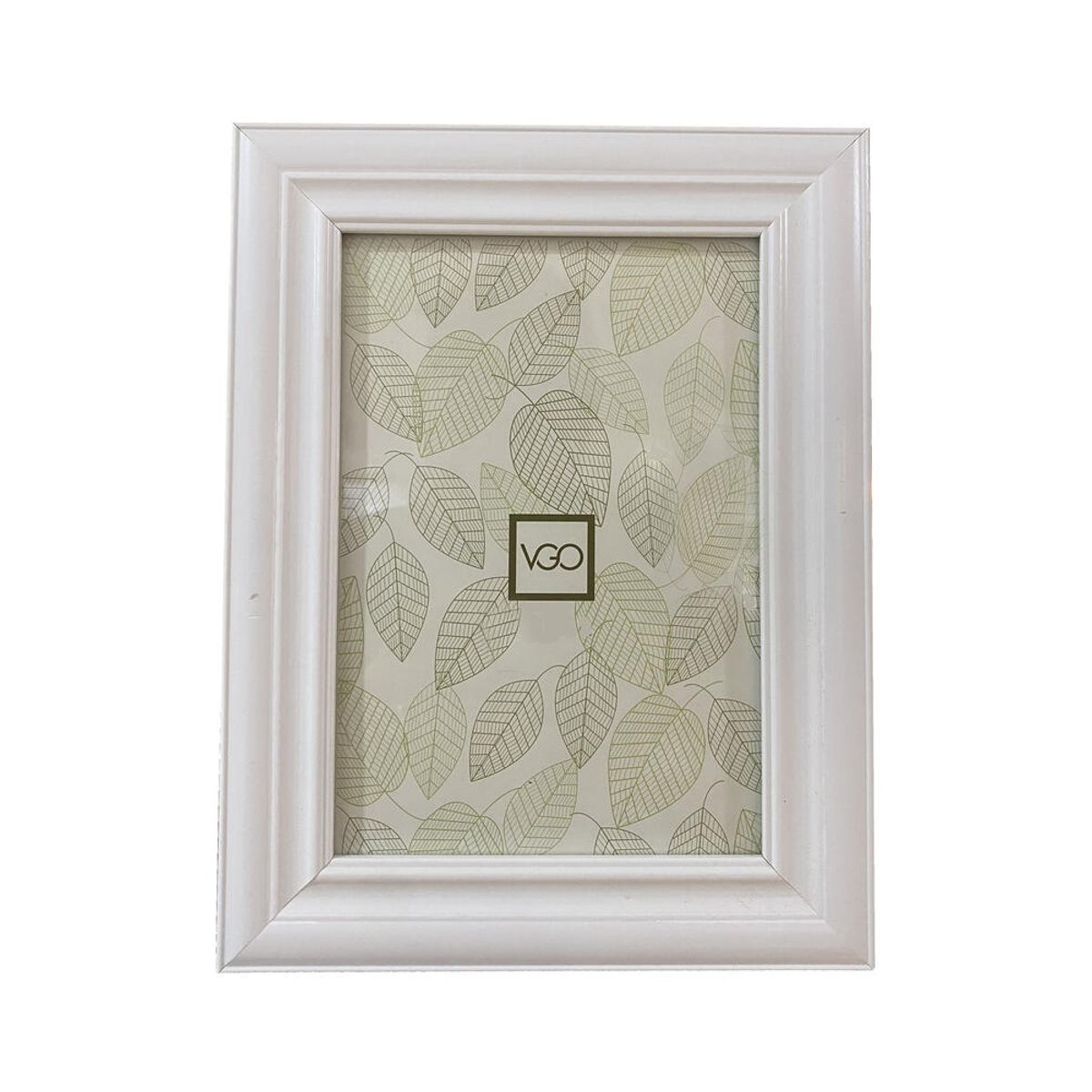 VGO - Marco plástico simil madera Blanco 20x25 cm