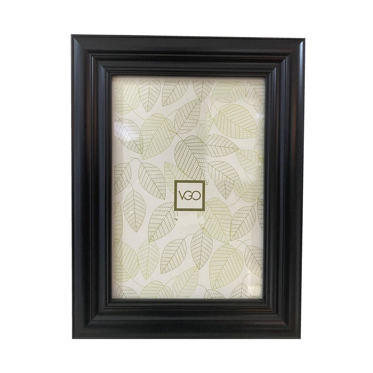 VGO - Marco plástico simil madera Negro 10x15 cm