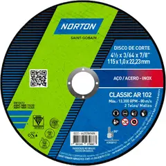 NORTON - Disco De Corto Fino 4-1/2 Classic Ar 102 Acero - Inox