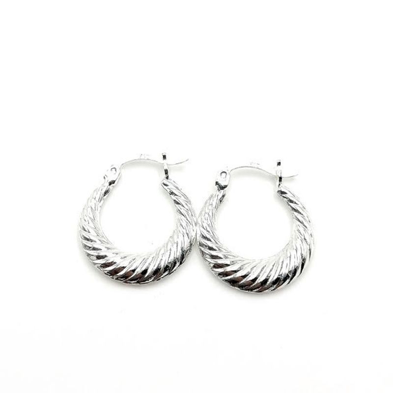 ANDREA COGGIOLA JOYAS - Aros Argolla Enroscada Plata Fina 925