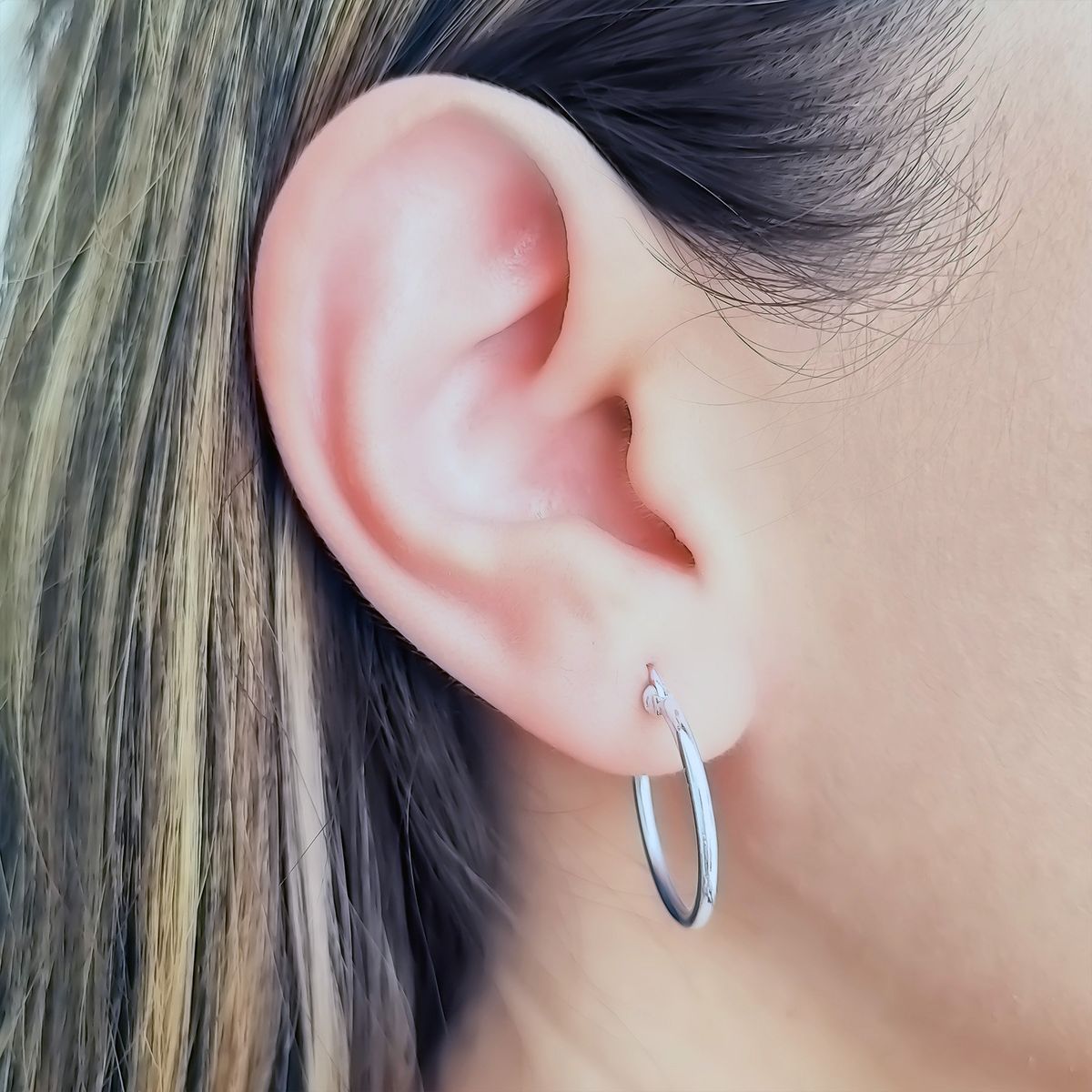 ANDREA COGGIOLA JOYAS - Aros Argolla Broche Plata Fina 925