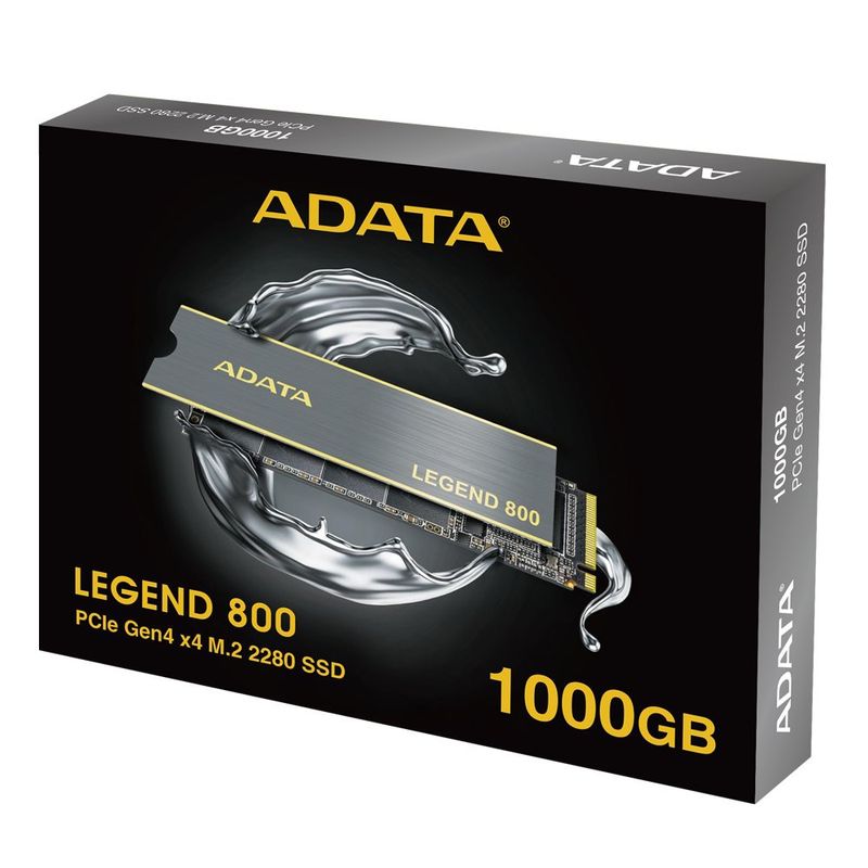 ADATA - Unidad SSD ADATA Legend 800 NVMe, 1TB, PCIe Gen 4 x4, M.2 2280