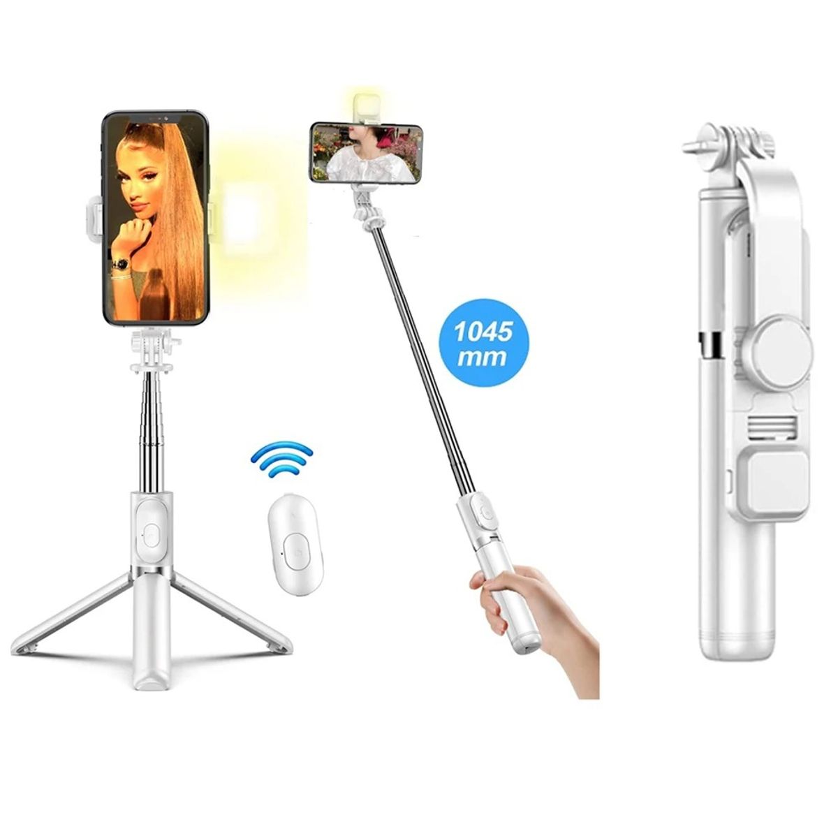 ZAPATILLACHILE - Palo de Selfie inalámbrico con Bluetooth trípode portátil plegable